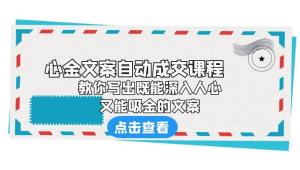 心金文案自动成交课程：你写出既能深入人心、又能吸金的文案