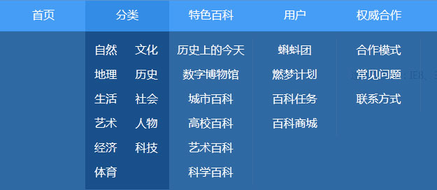 html 仿百度百科导航下拉菜单功能